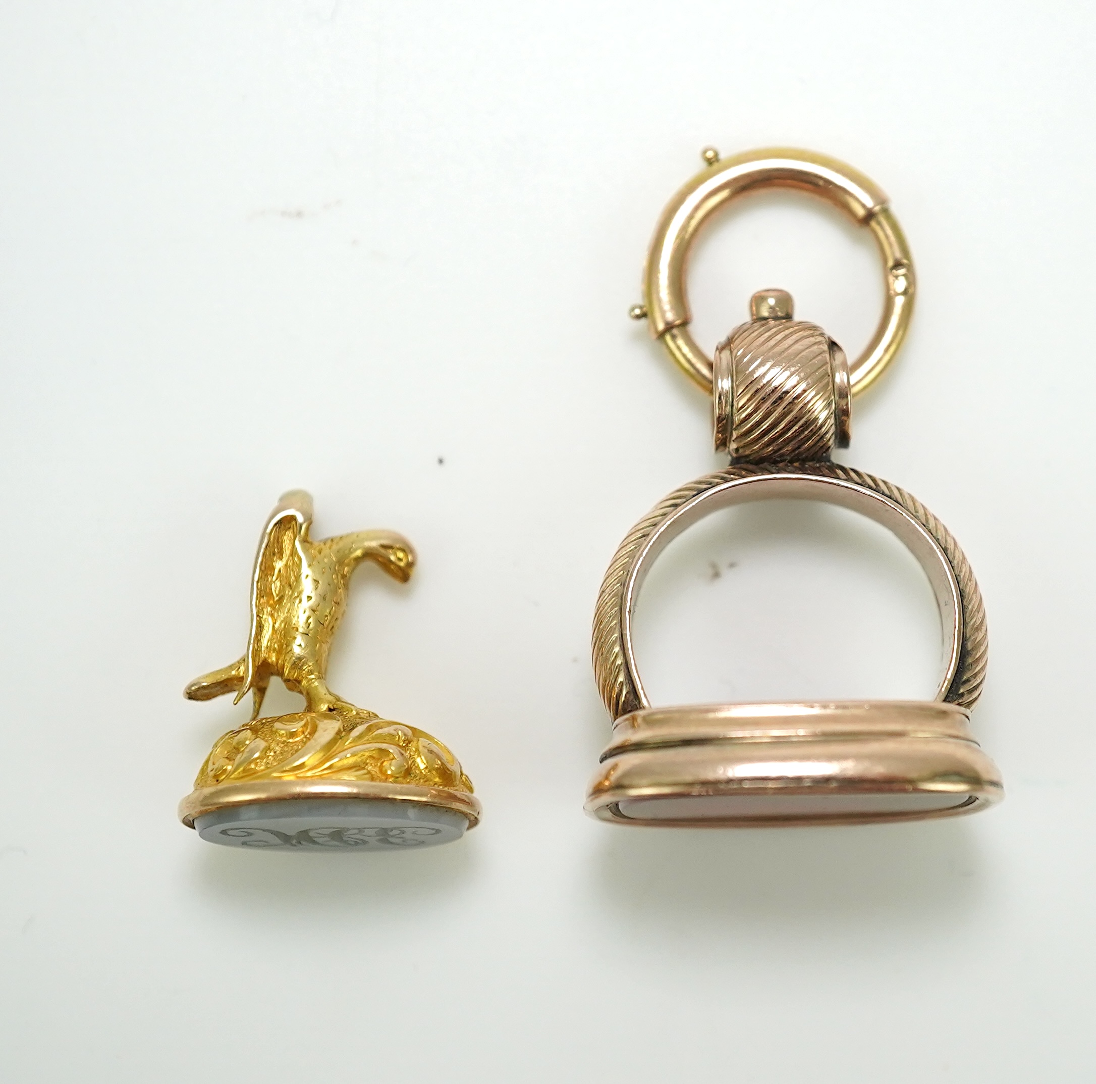 Two Victorian fob seals, 19th century